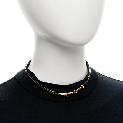 Hermes 18K Yellow Gold Diamond Kelly Chaine Choker Necklace 2 of 5