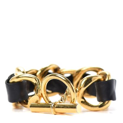 Chanel Lambskin Chain Bracelet Black Gold 1 of 4
