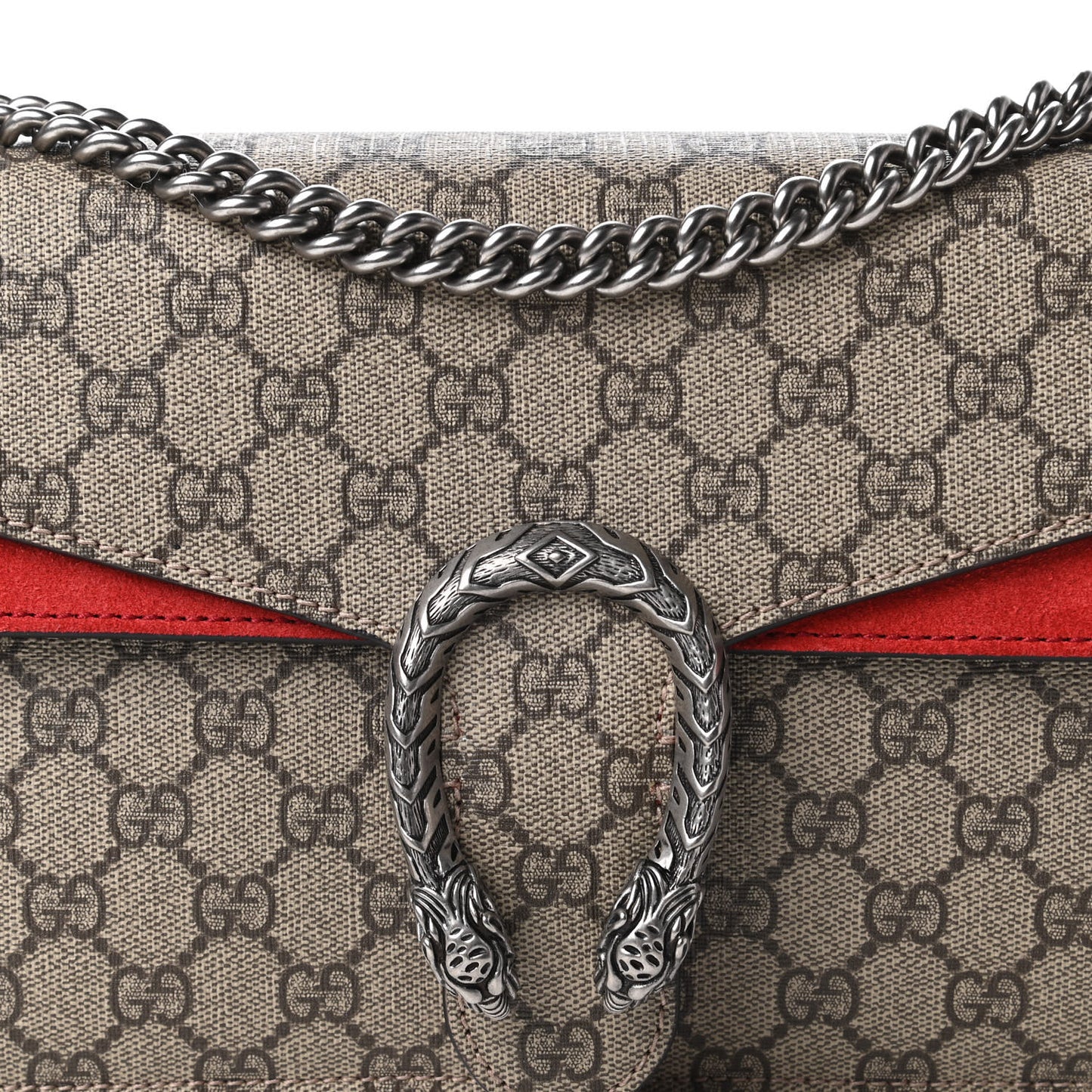 GG Supreme Monogram Small Dionysus Shoulder Bag Red