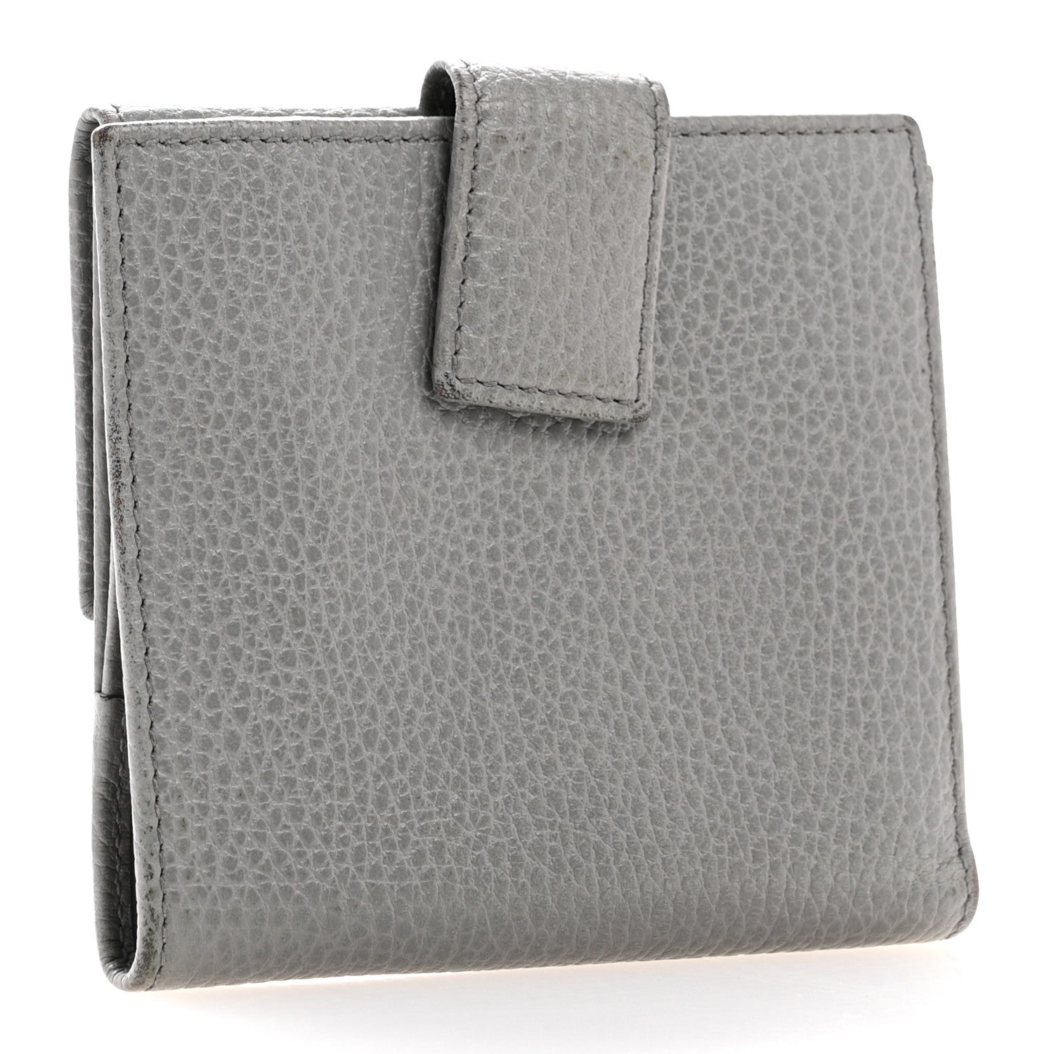 Gucci Dollar Calfskin Double G French Flap Wallet Grey 3 of 12