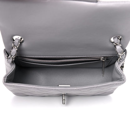 Chanel Lambskin Quilted Mini Rectangular Flap Grey 6 of 17