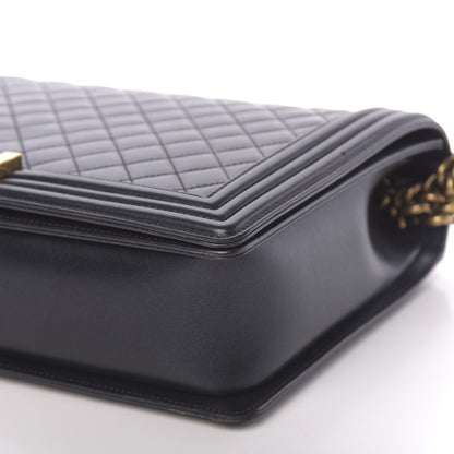 Chanel Metallic Lambskin Quilted Large Boy Flap Black 9 of 13