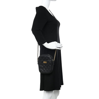Chanel Nubuck Iridescent Calfskin Quilted Reissue Camera Case Black 2 of 12