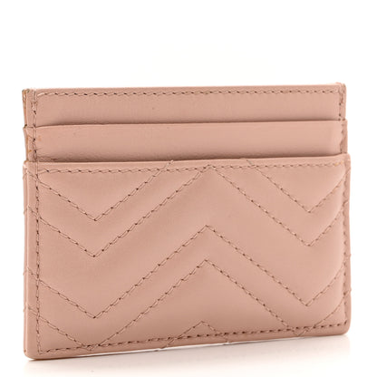 Gucci Calfskin Matelasse GG Marmont Card Holder Perfect Pink 3 of 6