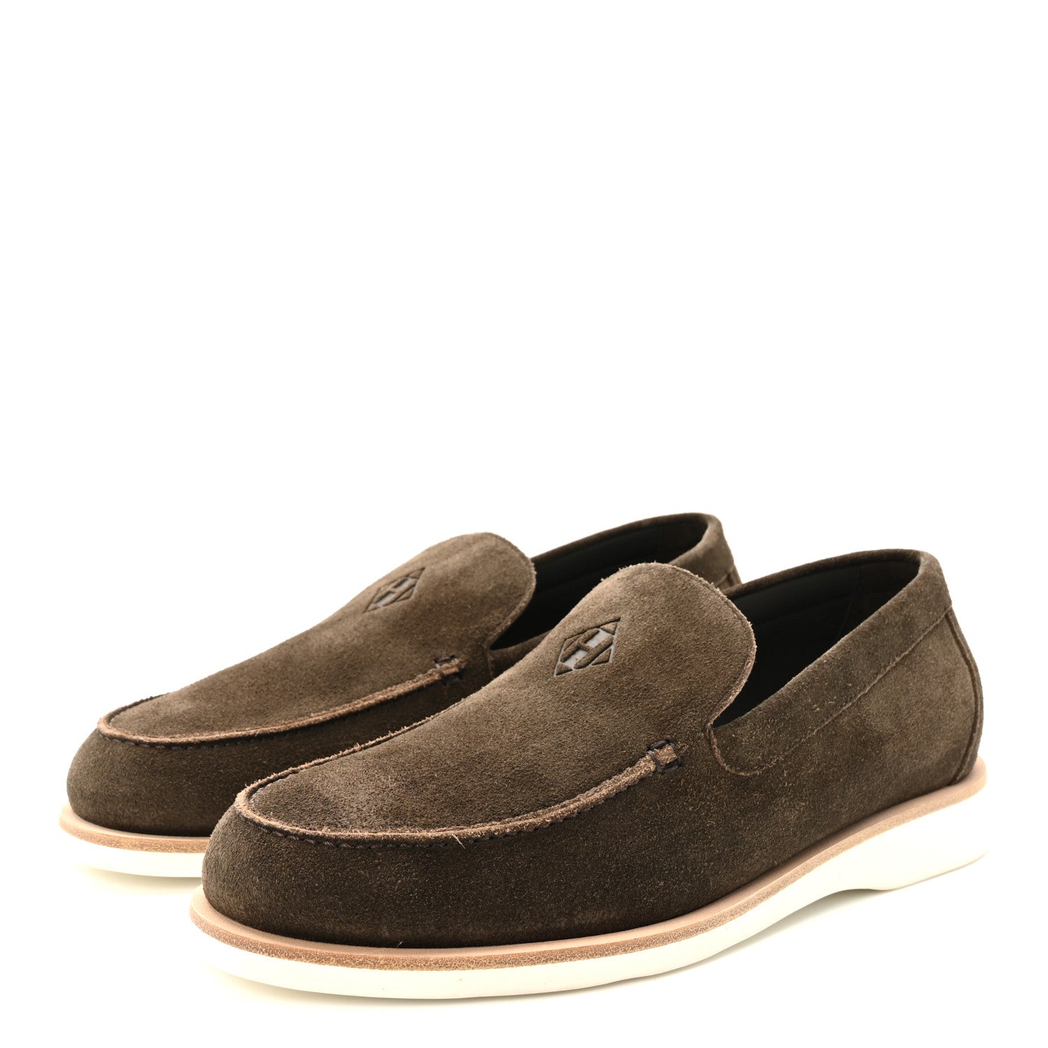 Hermes Suede Calfskin Mens Low Loafers 41.5 Ecorce 4 of 10