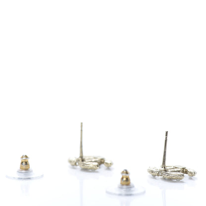 Chanel Pearl Crystal CC Earrings Light Gold 3 of 5