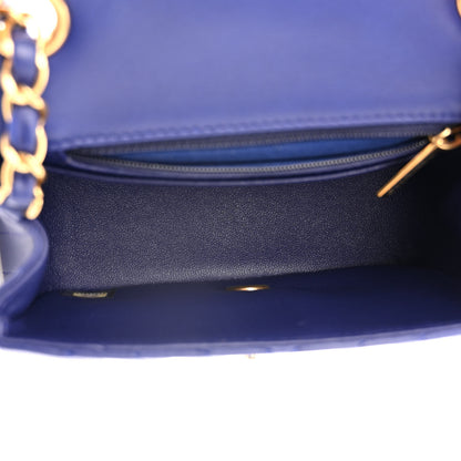 Chanel Lambskin Chevron Quilted Mini Square Flap Blue 5 of 11
