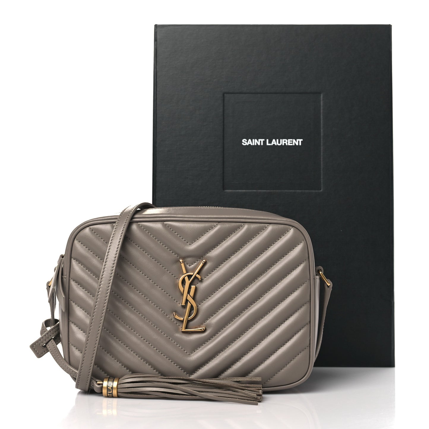 Calfskin Matelasse Monogram Lou Camera Bag Greyish Brown