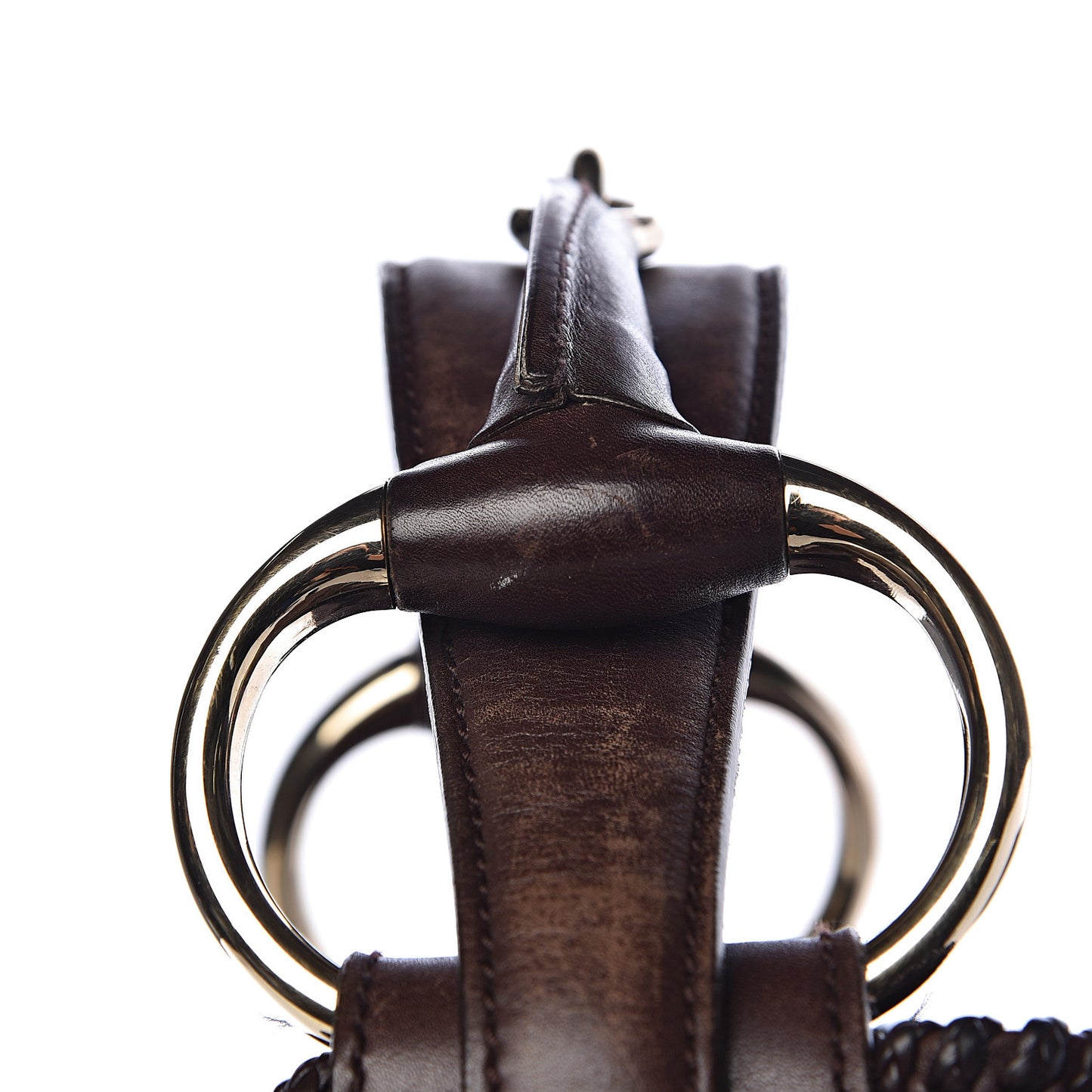 Guccissima Large Horsebit Chain Hobo Chocolate