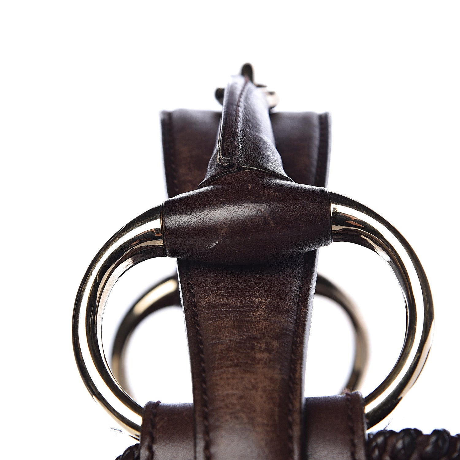 Gucci Guccissima Large Horsebit Chain Hobo Chocolate 14 of 19
