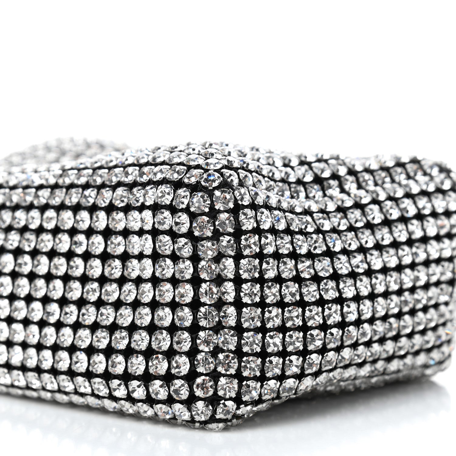 Alexander Wang Mesh Crystal Rhinestone Mini Heiress Pouch Black Silver 7 of 8