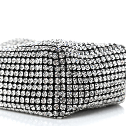 Alexander Wang Mesh Crystal Rhinestone Mini Heiress Pouch Black Silver 7 of 8