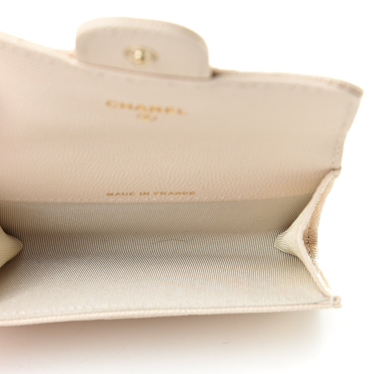 Chanel Caviar Quilted Card Holder Wallet Beige 5 of 9
