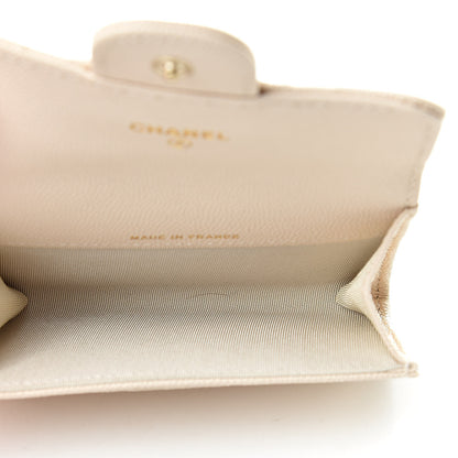 Chanel Caviar Quilted Card Holder Wallet Beige 5 of 9