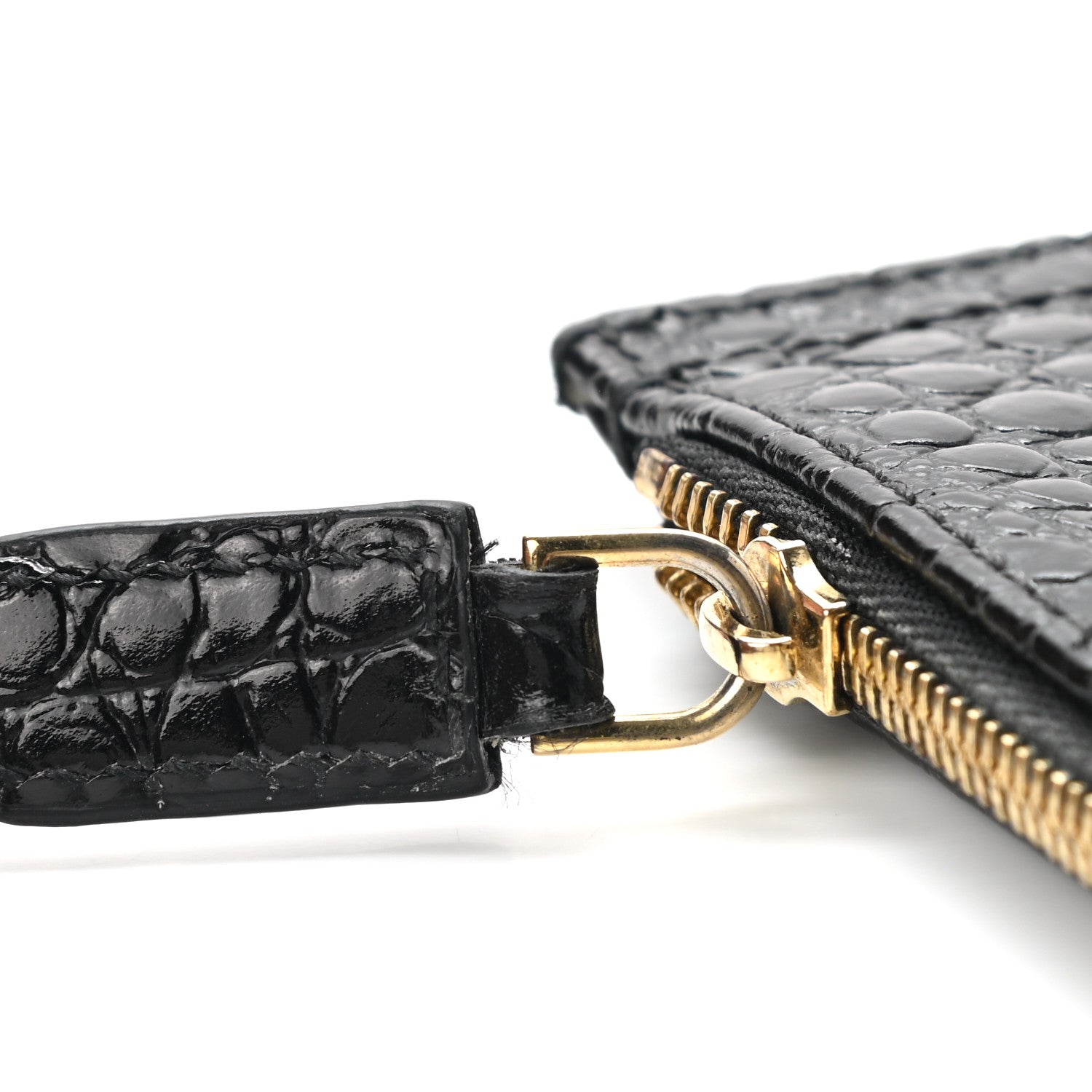 Givenchy Calfskin Crocodile Embossed Medium Antigona Pouch Black 8 of 8