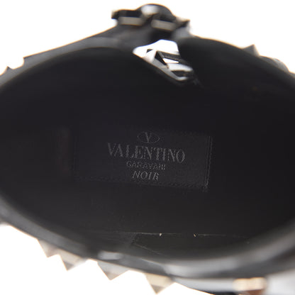 Valentino Garavani Calfskin Rockstud Double Buckle 100mm Ankle Boots 39 Black 5 of 13