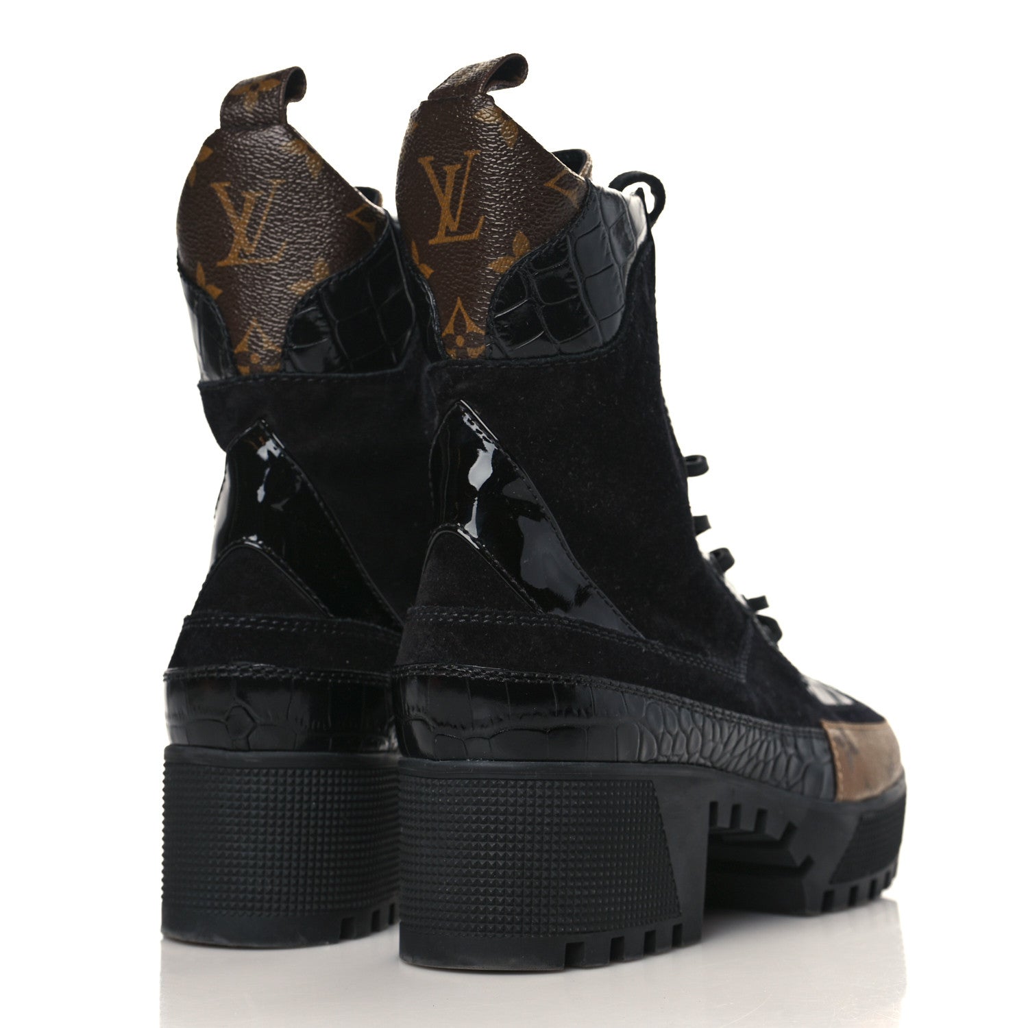Louis Vuitton Suede Calfskin Reverse Monogram Laureate Platform Desert Boots 37 4 of 8