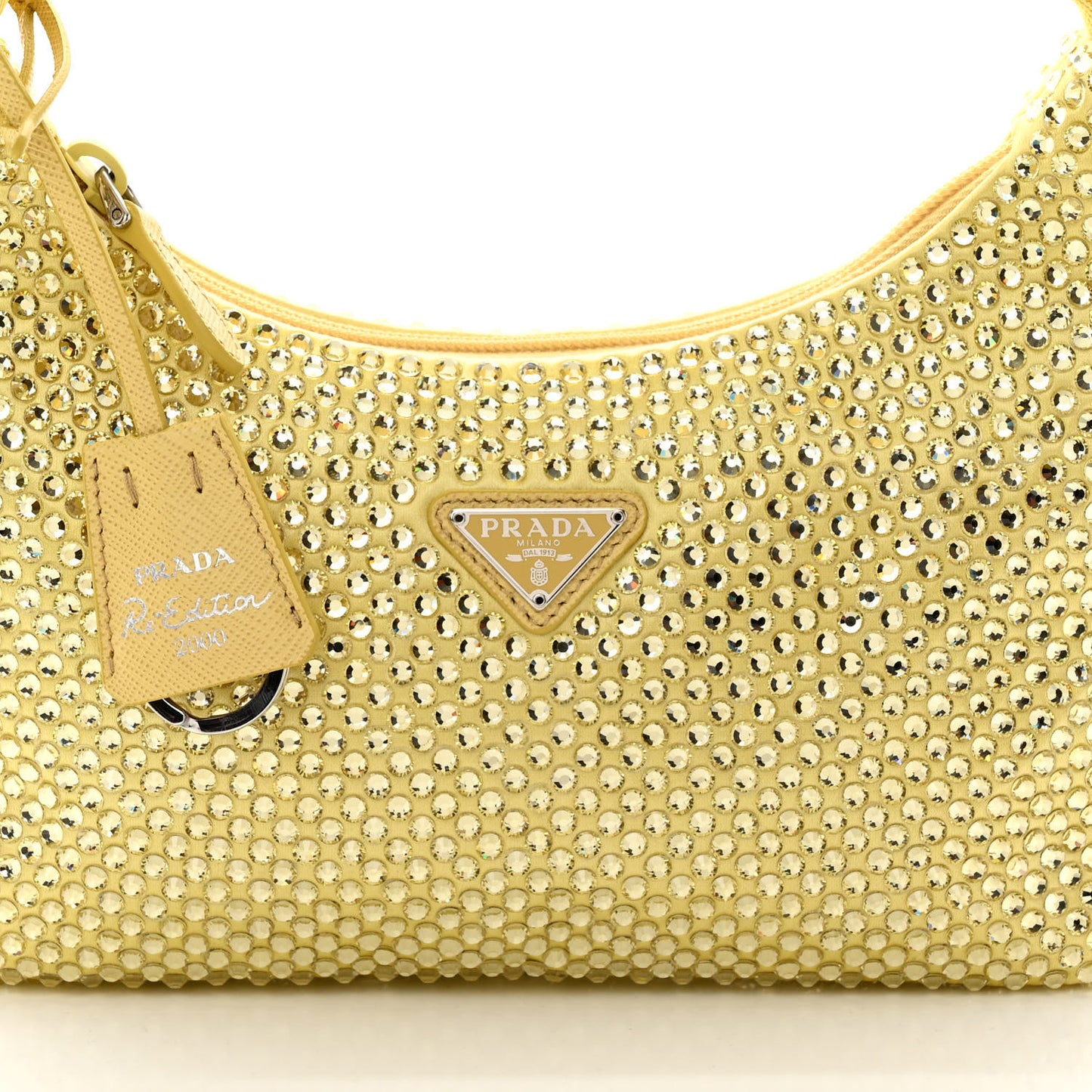 Satin Crystal Mini Re-Edition 2000 Bag Ananas
