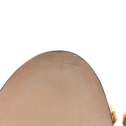Chanel Laminated Goatskin Quilted Wedge Sandals 38.5 Gold 12 of 12