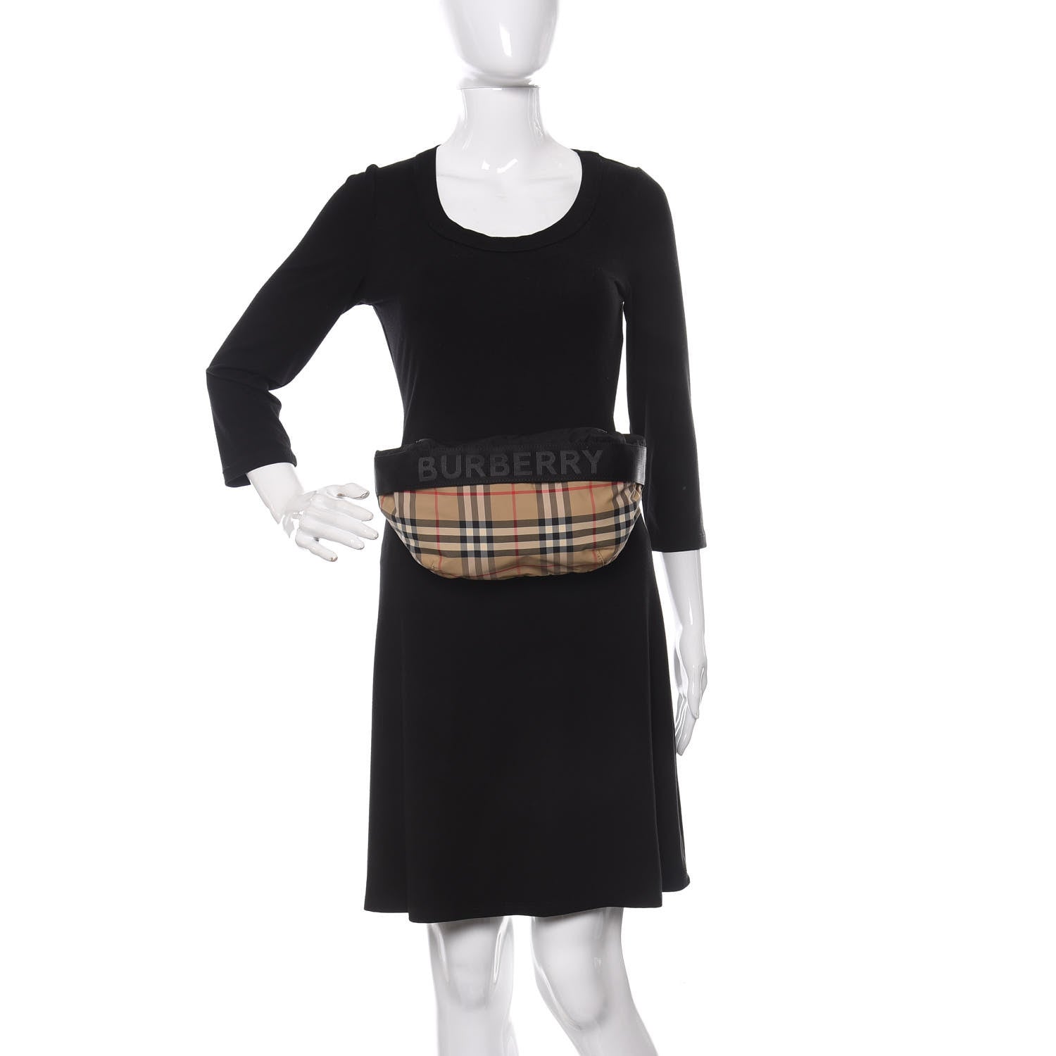 Burberry Nylon Vintage Check Sonny Bum Bag Archive Beige Black 2 of 9