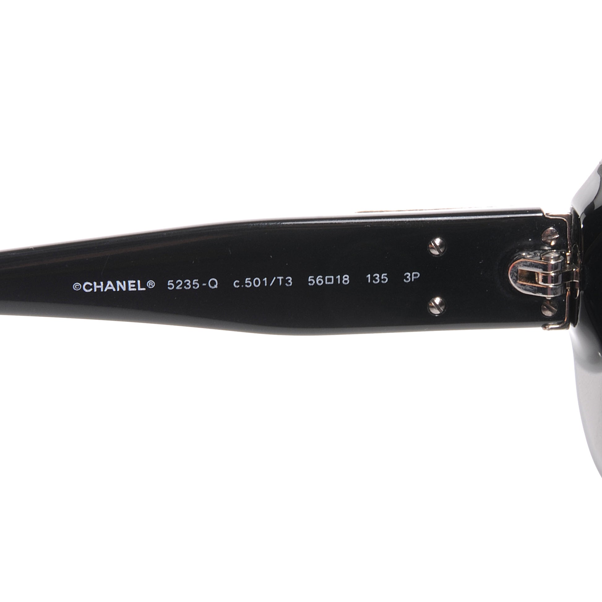 Chanel Acetate CC Turnlock Sunglasses 5235-Q Black Beige 3 of 4