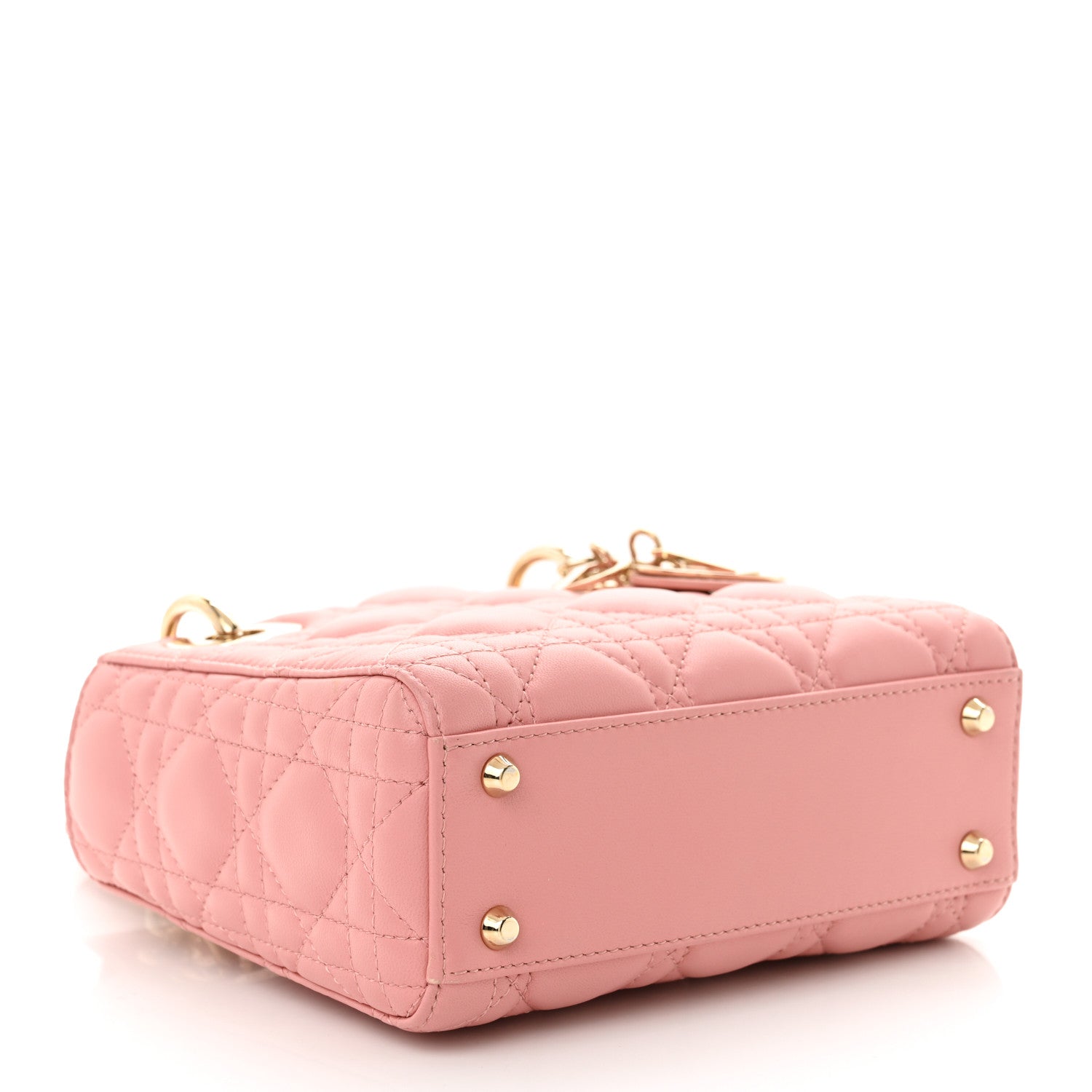 Christian Dior Lambskin Cannage Mini Lady Dior Old Rose 4 of 13