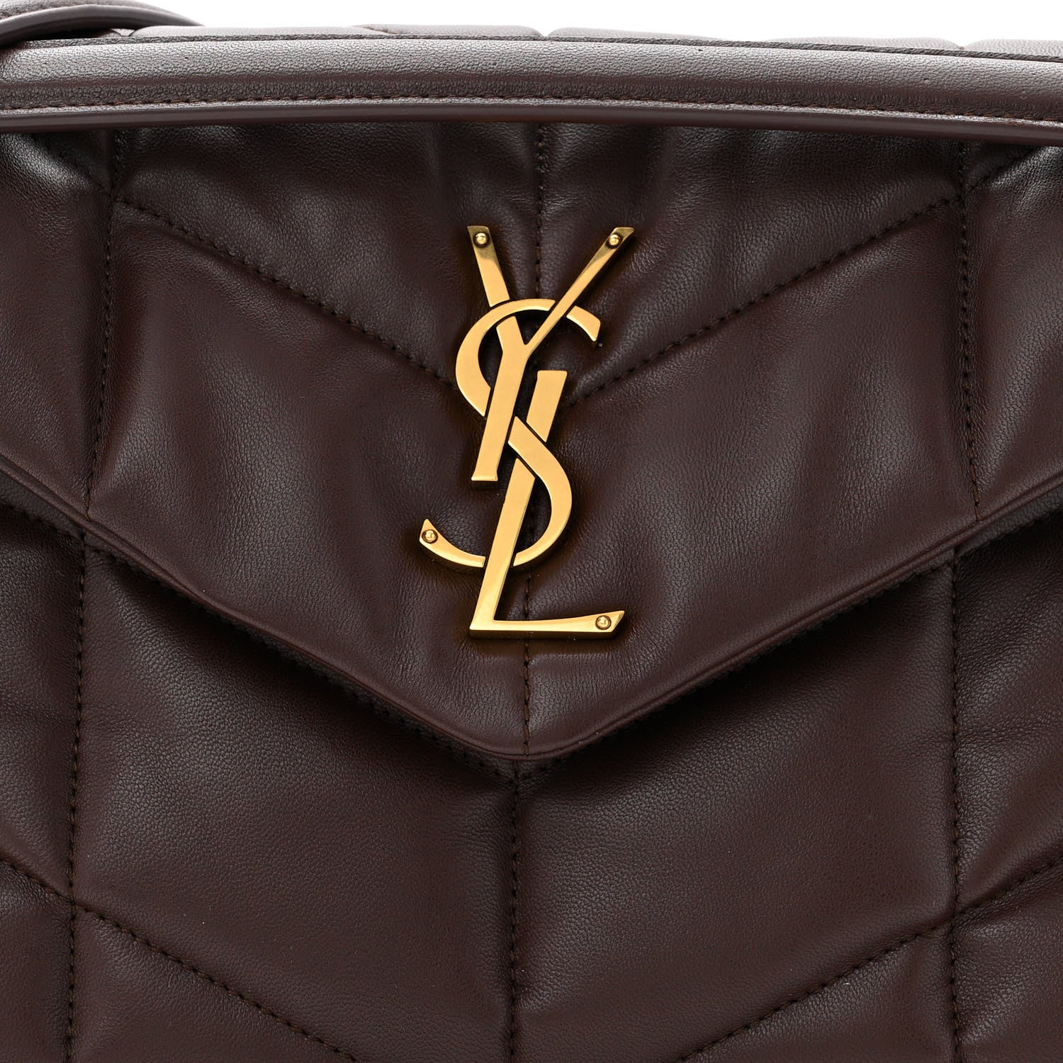 Saint Laurent Lambskin Quilted Small Loulou Puffer Monogram Chain Satchel Dark Ganache 8 of 12