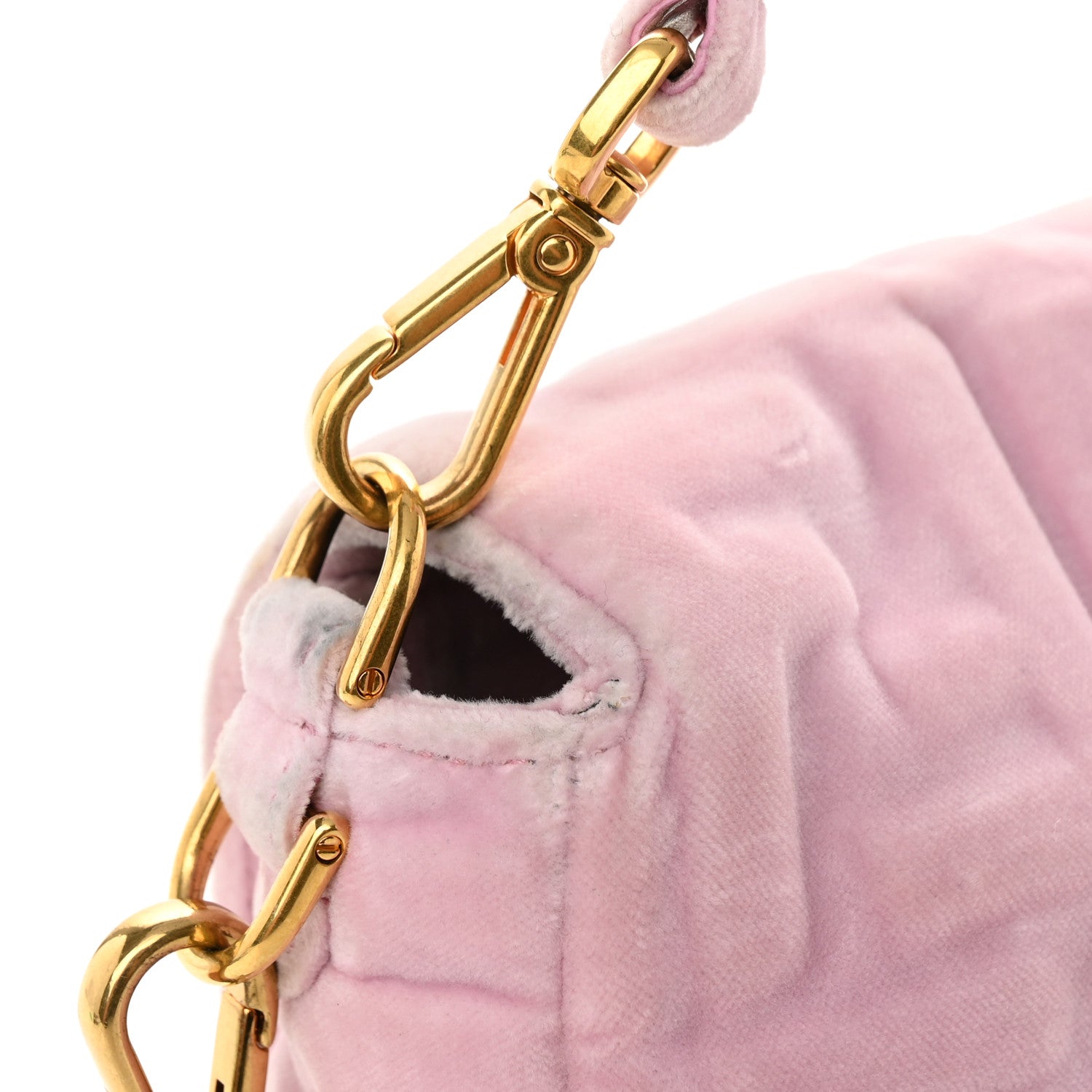 Fendi Velvet FF Embossed Baguette Rosa Confetti 11 of 12