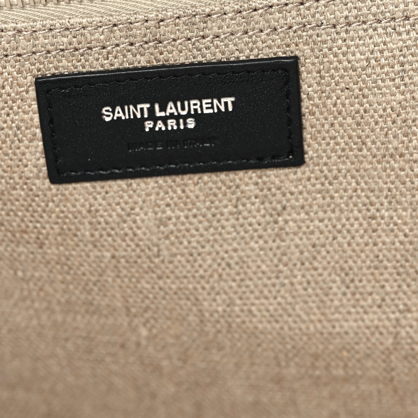 Linen Calfskin Rive Gauche Tote Greggio Natural
