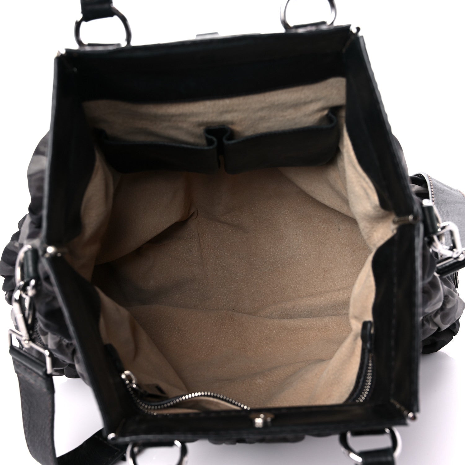 Prada Tessuto Nylon Gaufre Camouflage Tote Fumo 5 of 26