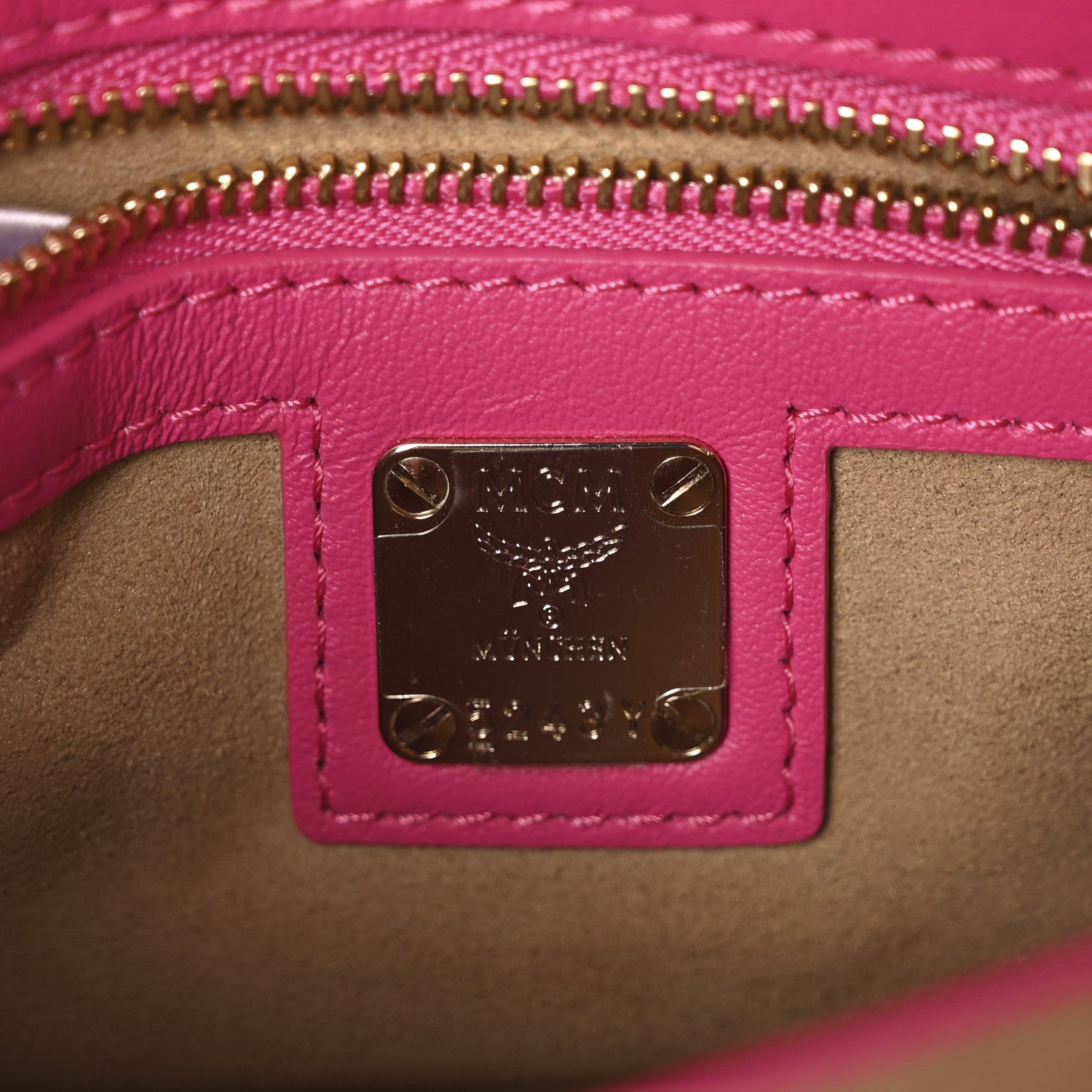 MCM Visetos Mini Patricia Satchel Pink 6 of 9