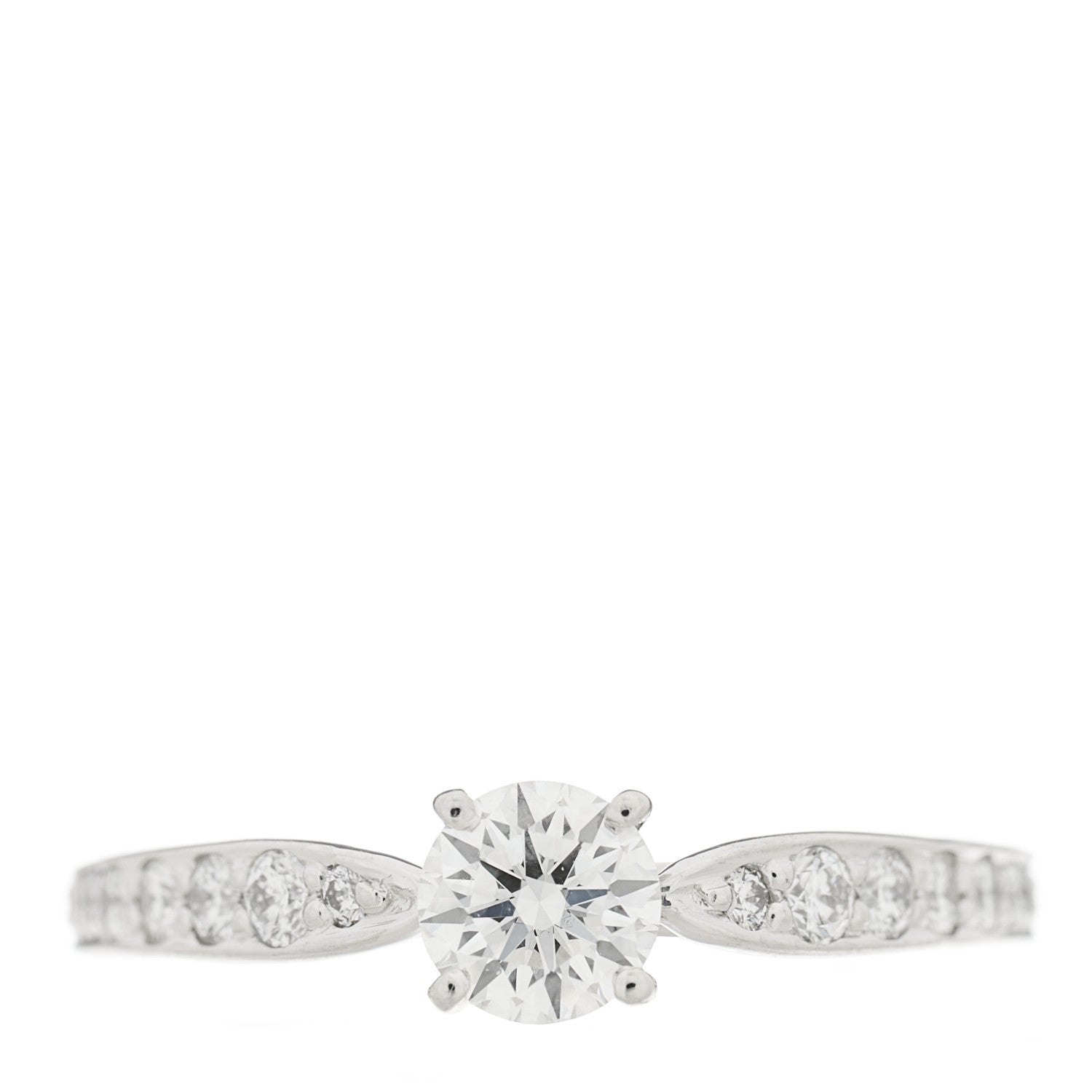 Tiffany Platinum Diamond .32ct Round Brilliant Harmony Engagement Ring 48 4.5 1 of 7