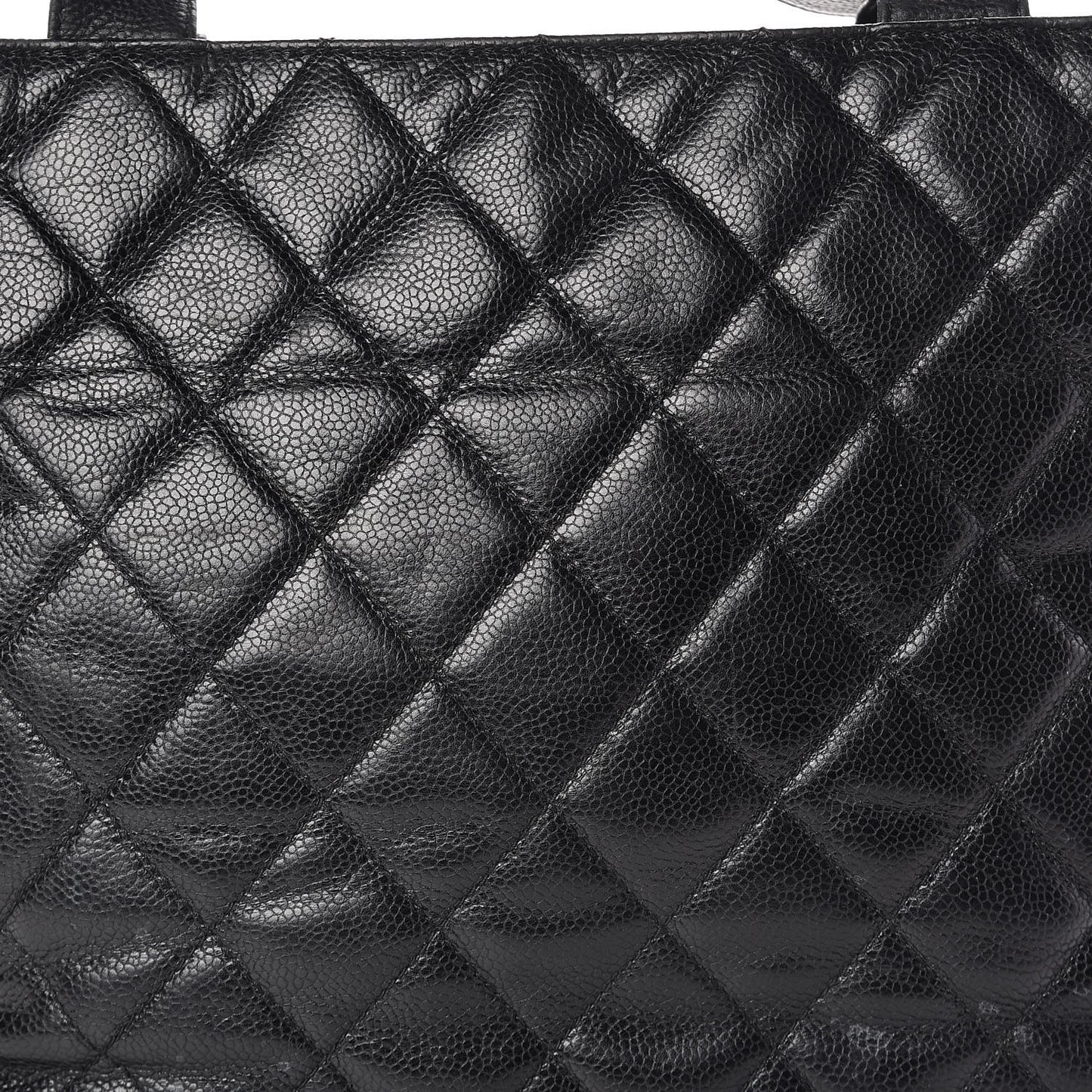 Caviar Quilted Flap Shoulder Bag Black