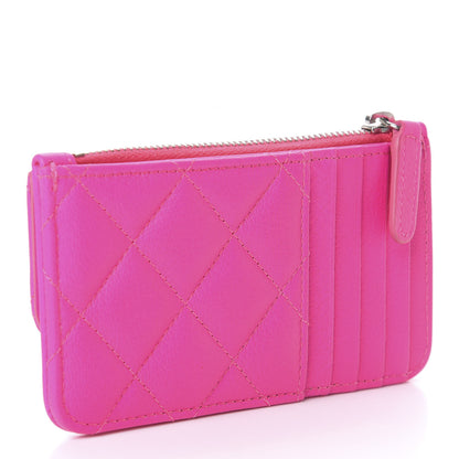 Chanel Goatskin Quilted Reissue Flap Zip Card Holder Pink 2 of 6