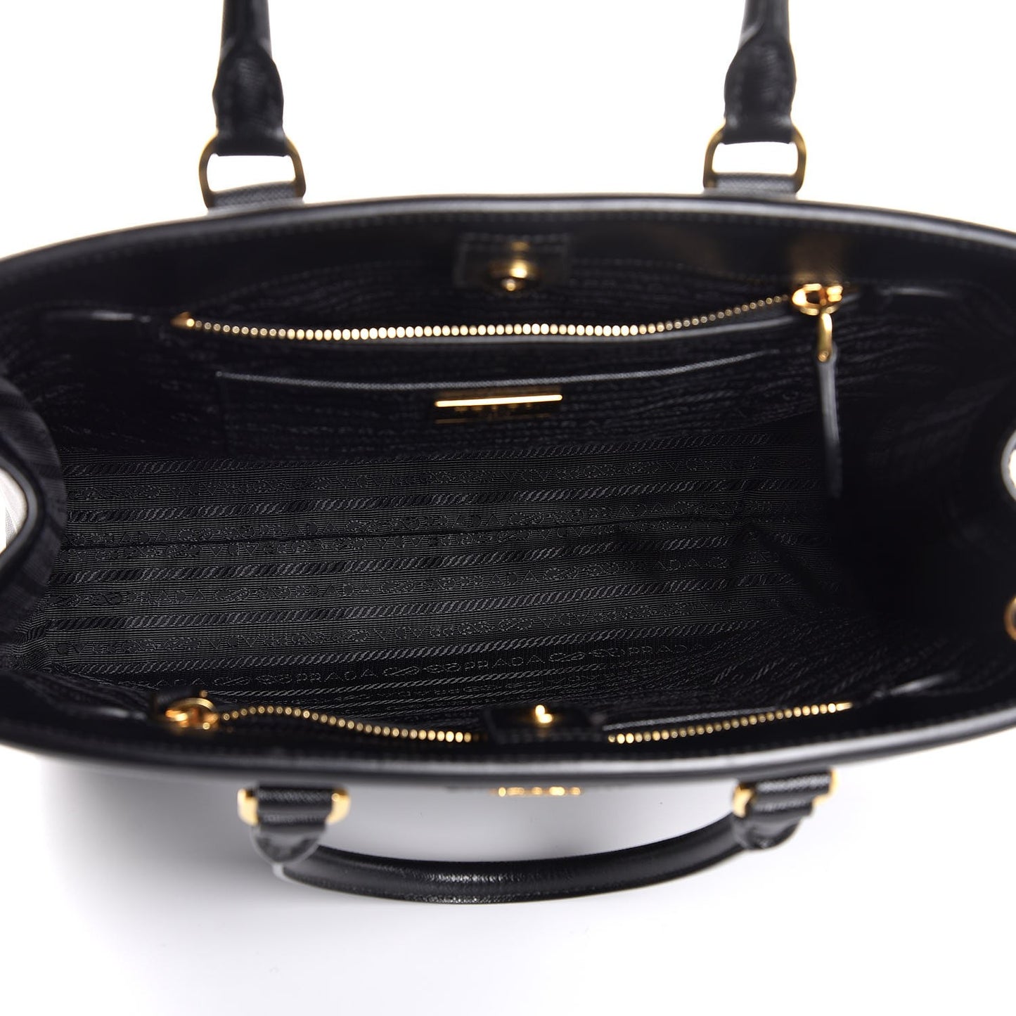 Saffiano Lux Small Parabole Tote Black