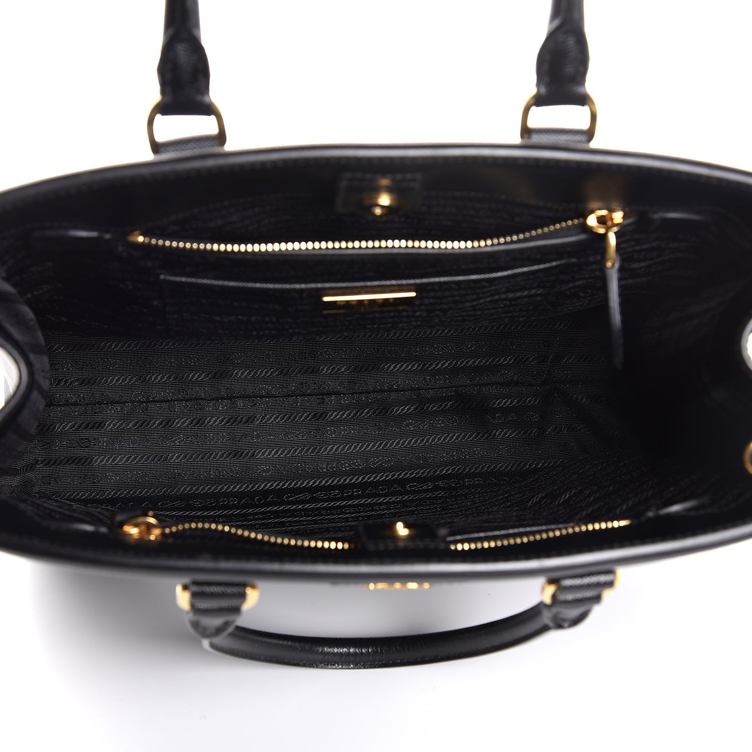 Prada Saffiano Lux Small Parabole Tote Black 5 of 8