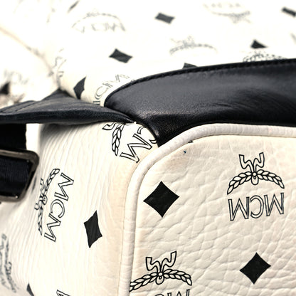 MCM Visetos Crown Stud Medium Stark Backpack White 12 of 15