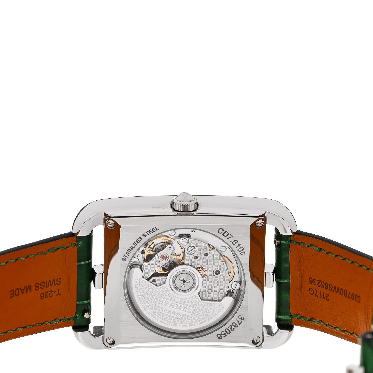 Hermes Stainless Steel Alligator 33mm Cape Cod Automatic Watch Vert Moyen 4 of 4