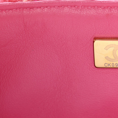 Chanel Wool Tweed Quilted Mini Rectangular Flap Dark Pink Fuchsia 7 of 10