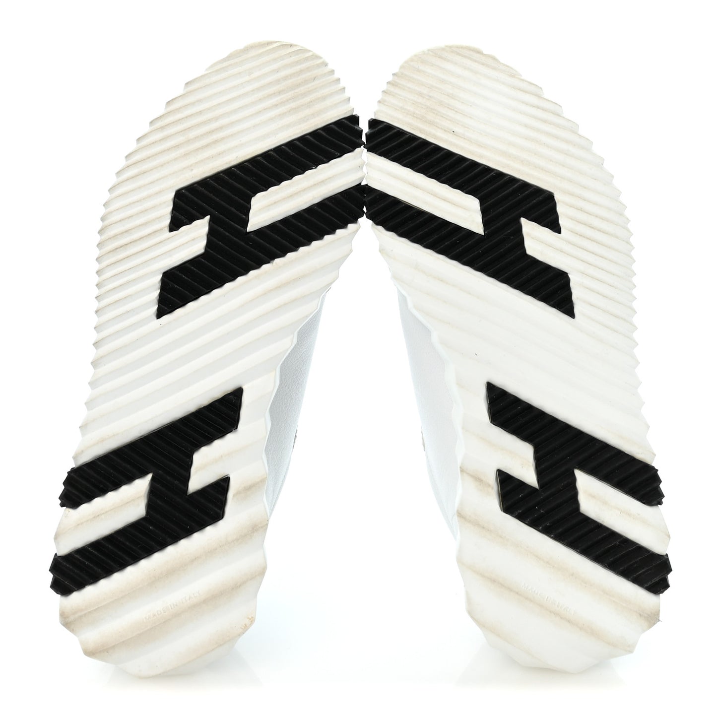 Calfskin Suede Goatskin Bouncing Sneakers 36.5 White Black