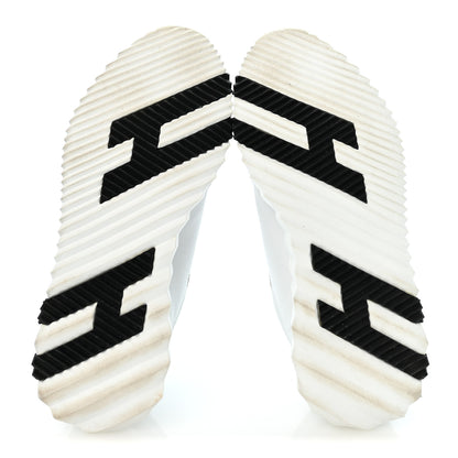 Hermes Calfskin Suede Goatskin Bouncing Sneakers 36.5 White Black 6 of 11