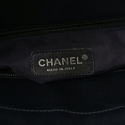 Chanel Coated Canvas Quilted Small Paris Biarritz Tote Black 6 of 10