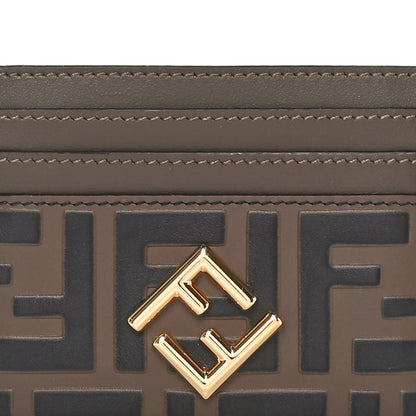 Fendi Vitello Ceylon Bi-Color FF 1974 Embossed FF Diamonds Card Holder Maya Black 4 of 7