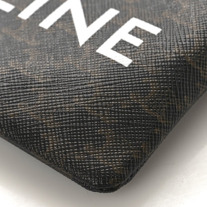 Celine Triomphe Canvas Logo Coin and Card Pouch With Hook Black 8 of 8