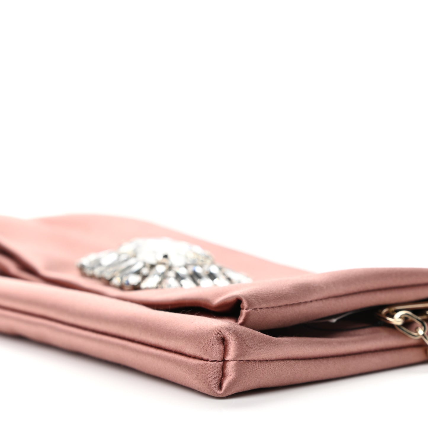 Satin Crystal Titania Clutch Blush