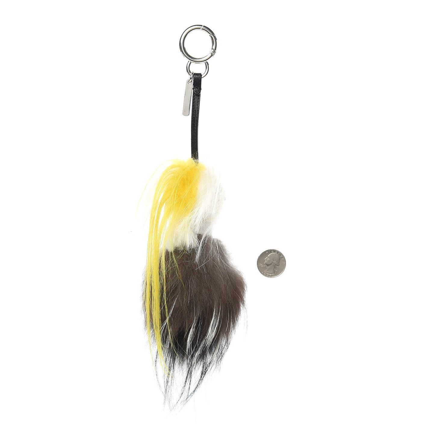 Fox Mink Goat Fur Mini Karlito Bag Charm White Black Flamingo