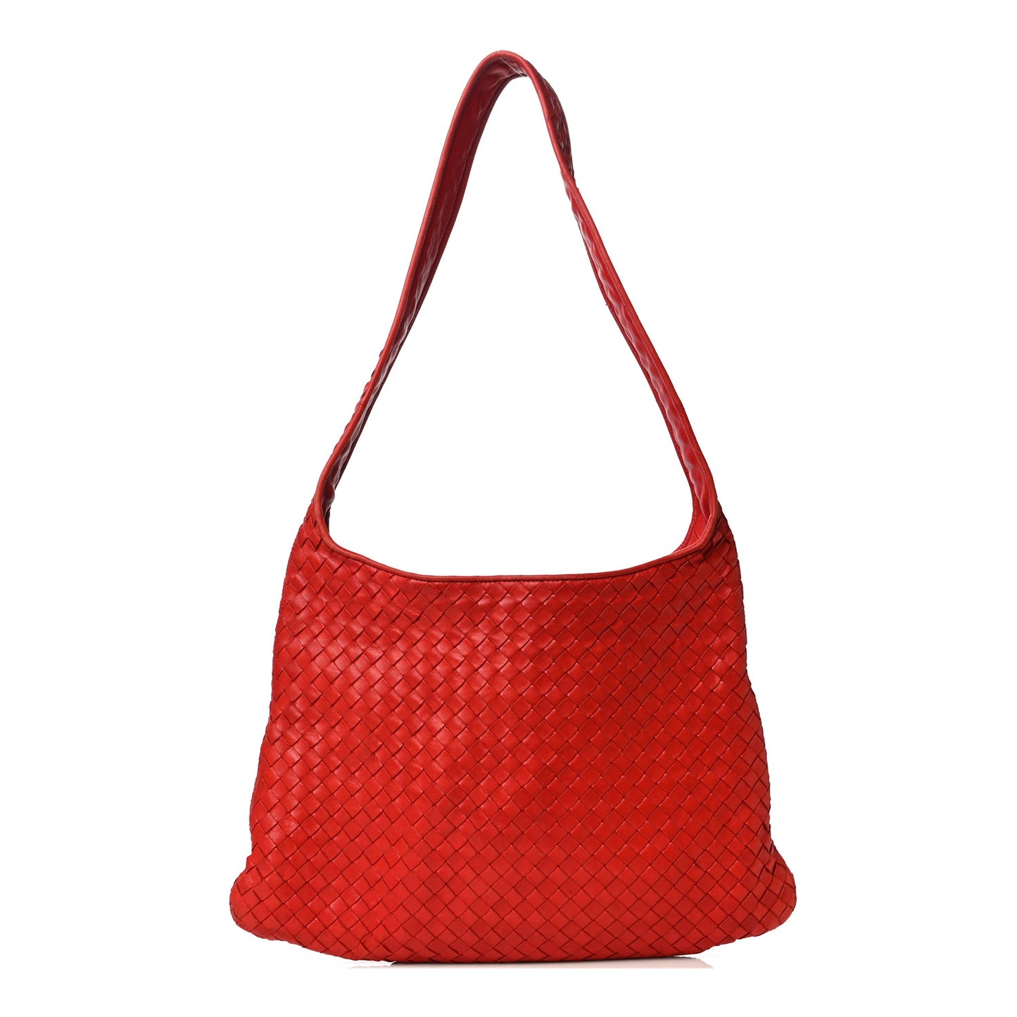 Nappa Intrecciato Shoulder Bag Red