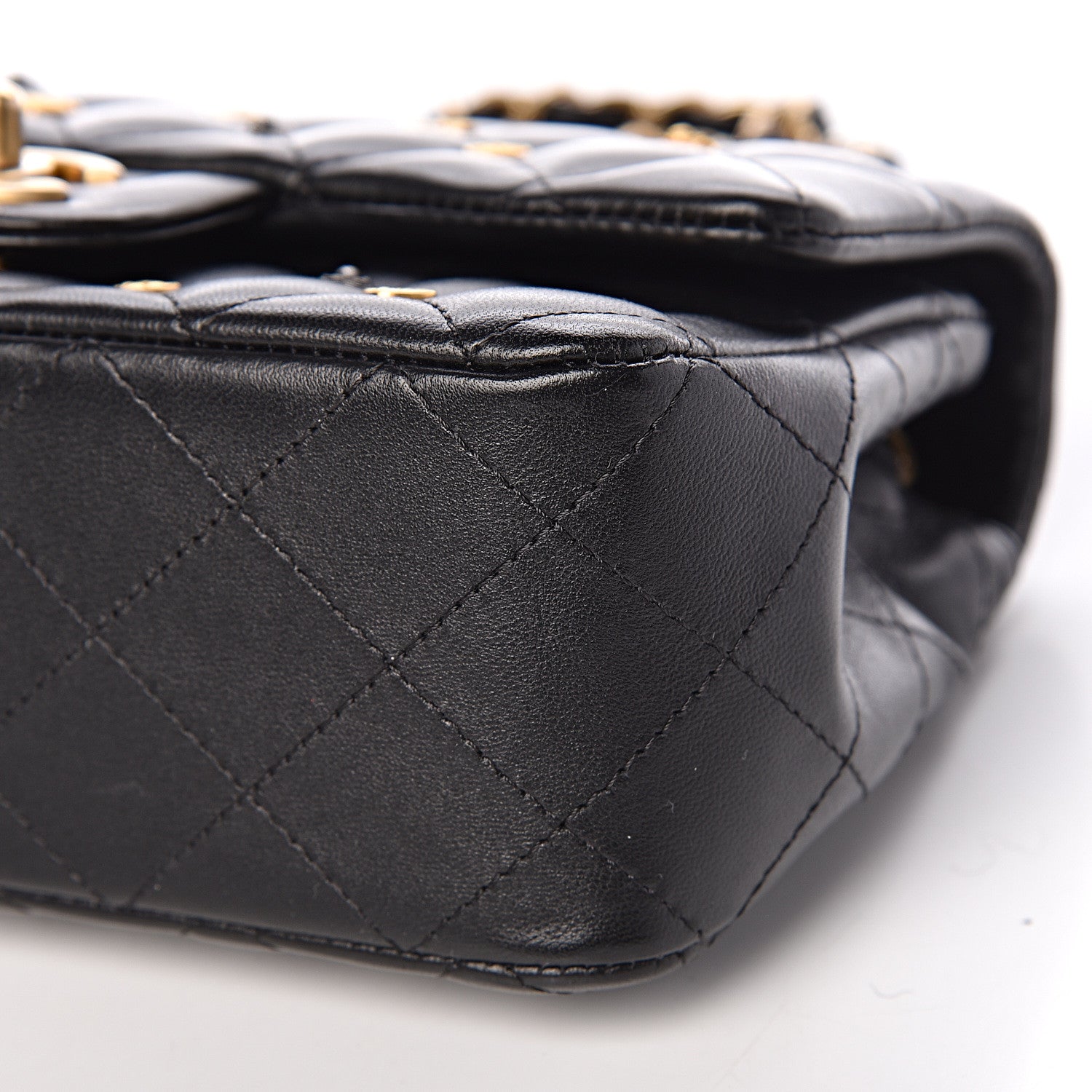 Chanel Lambskin Quilted Studded Mini Rectangular Flap Black 10 of 10