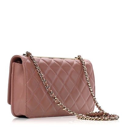 Chanel Lambskin Quilted Trendy CC Wallet On Chain WOC Nude 2 of 5