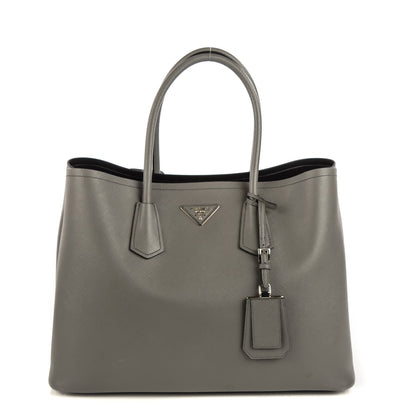 Prada Saffiano Cuir Large Double Bag Marmo 1 of 9